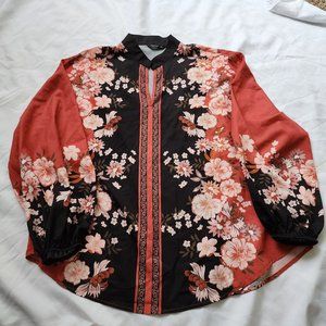 Shein long sleeve v neck blouse